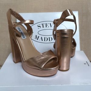 Steve Madden Rose Gold Hasty Platform Heels